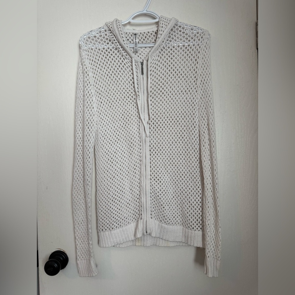 Fabletics Cream Open-Knit Cardigan